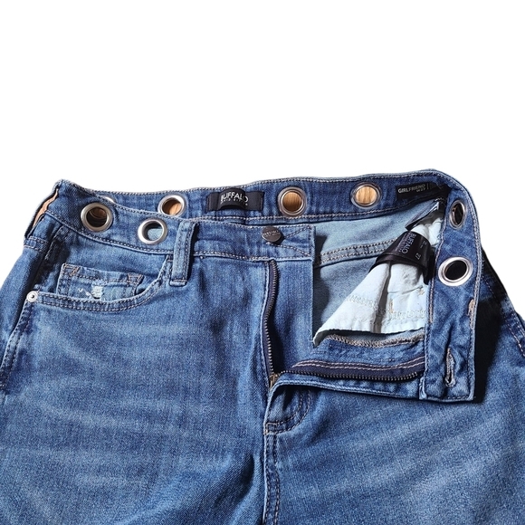 Buffalo David Bitton rivets blue girlfriend high Rise relaxed  jeans UNIQUE - Picture 5 of 10